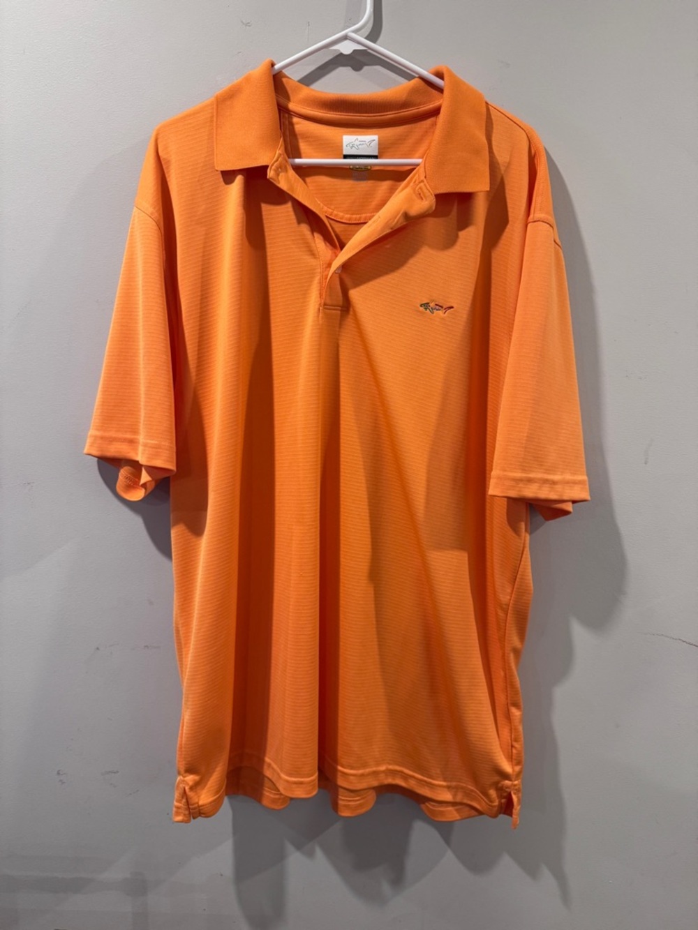 Greg Norman Polo Shirt Pink Classic Pique Shark Short Sleeve Pullover Size XXL